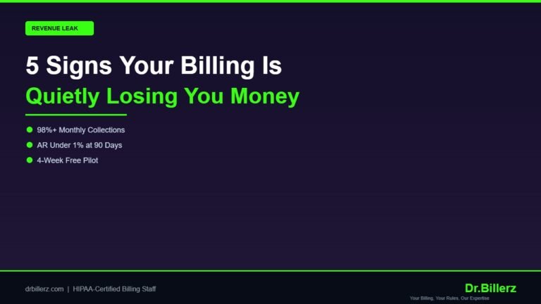 5 signs your medical billing is losing money - Dr. Billerz revenue cycle management