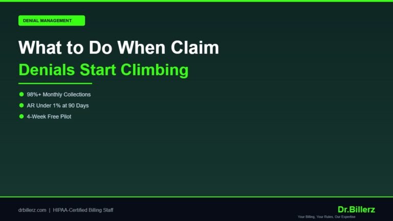 What to do when medical claim denials start climbing - Dr. Billerz denial management