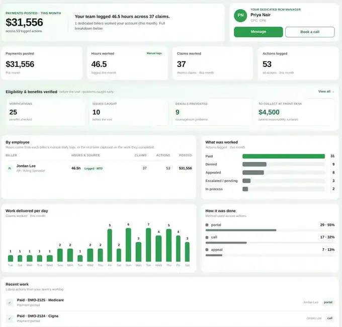 Portal billing dashboard